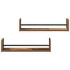 vidaXL Polica na zidu s policom Zidne 2 pcs Staro drvo 60 x 16 x 14 cm