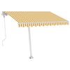 vidaXL Samostojeća automatska tenda 350 x 250 cm žuto-bijela