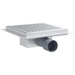 vidaXL Tu&scaron;ni odvod s točkicama Srebrno 20 x 20 cm Nehrđajući čelik 304
