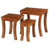 vidaXL Set uklapajućih stolića 3 kom 50x35x50 cm smeđi drvo bagrema