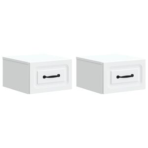 vidaXL Noćni ormarić za montažu na zid 2 pcs Bijela 34,5 x 33 x 20 cm