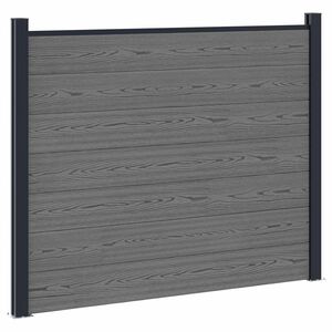 vidaXL Panel ograde WPC i aluminij Siva