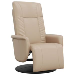 vidaXL Naslonjač od umjetne kože s osloncem za noge boja cappuccina