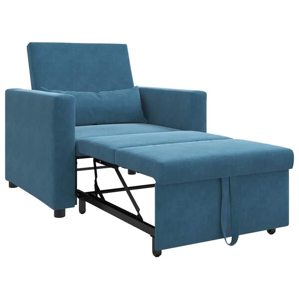 vidaXL Jednostavna sofa na krevet Plava 90 x 165 x 87 cm Baršun