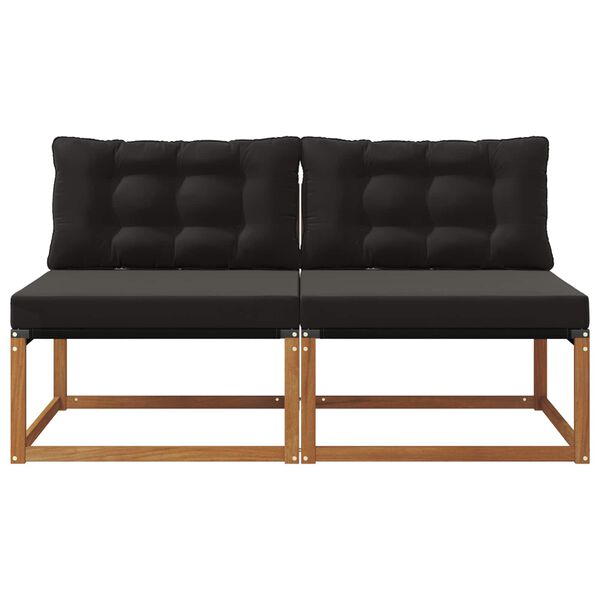 vidaXL 2 Komad Srednja sofa za van Čvrsto drvo akacije Prirodna