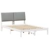 vidaXL Okvir kreveta s uzglavljem Bijela i svijetlosiva 140 x 200 cm