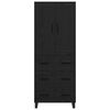 vidaXL Highboard Crni hrast 69,5 x 34 x 180 cm Konstruirano drvo