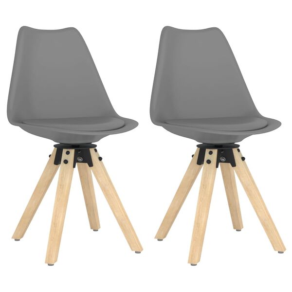 vidaXL Okretne blagovaonske stolice 2 kom sive PP