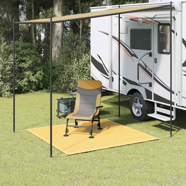 vidaXL Tepih za &scaron;ator bež 250 x 250 cm HDPE