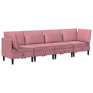 vidaXL Set namje&scaron;taja za dnevni boravak 4 kom. Ružičasta Bar&scaron;un