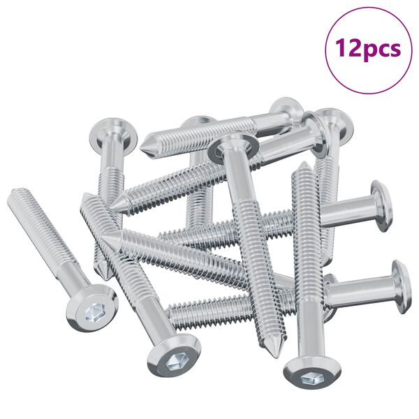 vidaXL Vijak 12 pcs Srebrno M6 x 50 mm Čelik