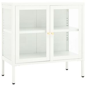 vidaXL Komoda bijela 70 x 35 x 70 cm od čelika i stakla
