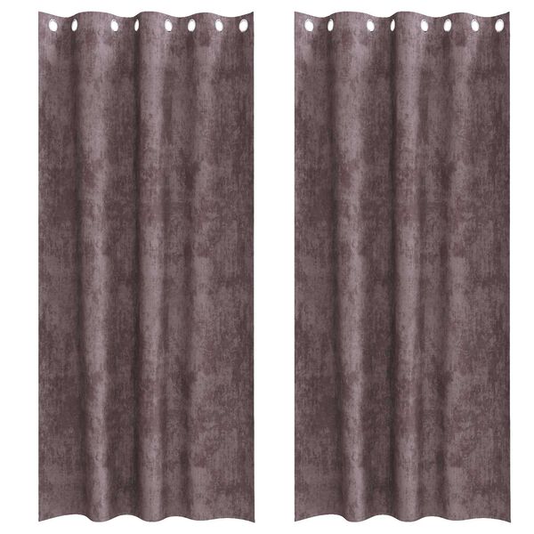 vidaXL Bar&scaron;unaste zavjese sa zavjesama 2 pcs Smeđa 225 x 140 cm Bar&scaron;un