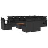 vidaXL 11-dijelni set vrtnih sofa od poliratana s jastucima crni