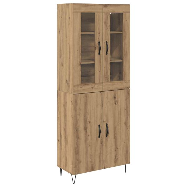 vidaXL Highboard Umjetnički hrast 69,5 x 34 x 180 cm Konstruirano drvo