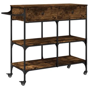 vidaXL Kuhinjska kolica boja hrasta 105 x 42 x 95 cm konstruirano drvo