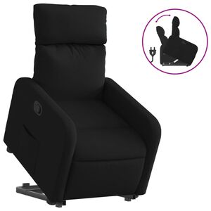vidaXL Naslonjač na podizanje od tkanine crni