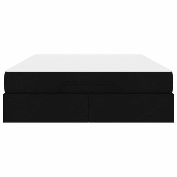 vidaXL Okvir kreveta s madracem s madracem 2 pcs Crna tkanina