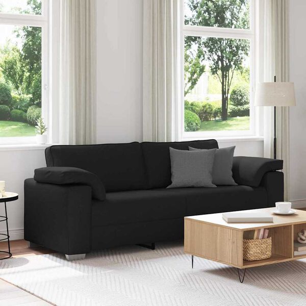 vidaXL Sofa Crna 219 x 77 x 82 cm tkanina