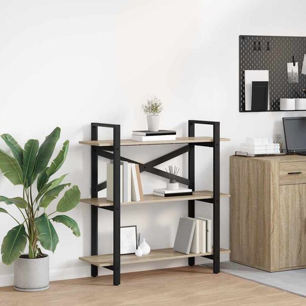 vidaXL Polica Sonoma hrast 100 x 33,5 x 102 cm Konstruirano drvo