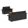 vidaXL 6-dijelni set vrtnih sofa s jastucima crni od poliratana