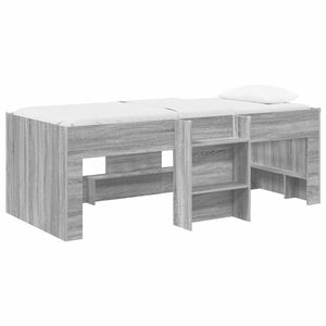 vidaXL Kreveta za visoko spavanje djece Siva Sonoma 80 x 200 cm