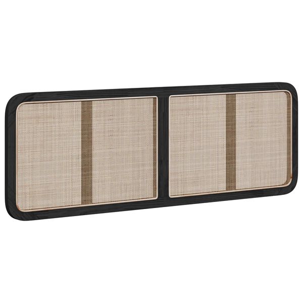 vidaXL Uzglavlje s uzglavljem Crna 160 x 55 x 3 cm Ratan