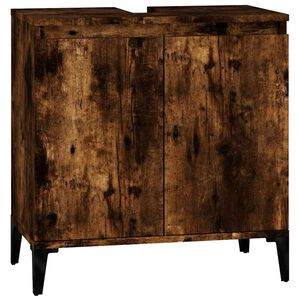vidaXL Ormarić za umivaonik boja dimljenog hrasta 58x33x60 cm drveni