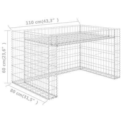 vidaXL Garaža za kosilicu s gredicom 110 x 80 x 60 cm čelična žica
