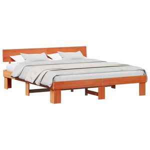 vidaXL Krevetna konstrukcija s uzglavljem Vosak smeđa 180 x 200 cm