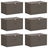 vidaXL Kutija za spremanje 6 pcs Siva 60 x 43 x 35 cm Netkana tkanina
