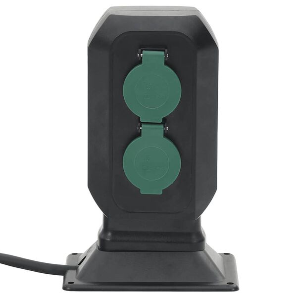 vidaXL Vanjska utičnica sa &scaron;iljkom 2-smjerna crno-zelena 15,5x11x24 cm