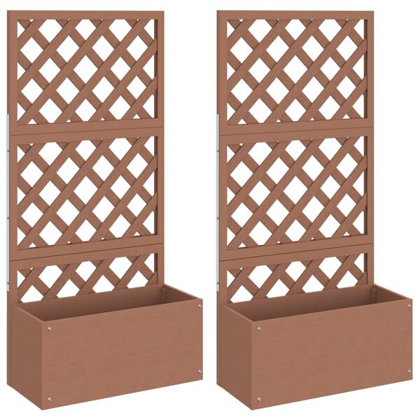 vidaXL Sadilice s re&scaron;etkom 2 kom smeđe 65 x 33 x 135 cm WPC