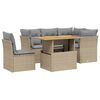 vidaXL 5-dijelni vrtni set sofa s jastucima bež od poliratana