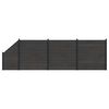 vidaXL Set ograde 4 kom. 619 x 186 cm WPC i aluminij Crna