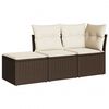 vidaXL 3-dijelni set vrtnih sofa s jastucima smeđi od poliratana