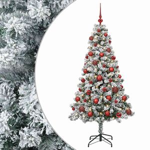 vidaXL Umjetno božićno drvce s kuglicama 120 cm 150 LED lampica