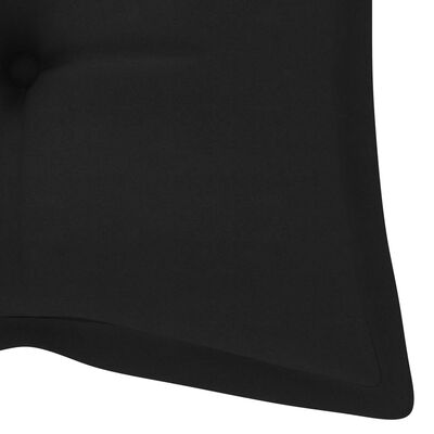 vidaXL Klupa za ljuljanje s crnim jastukom 120 cm od masivne tikovine