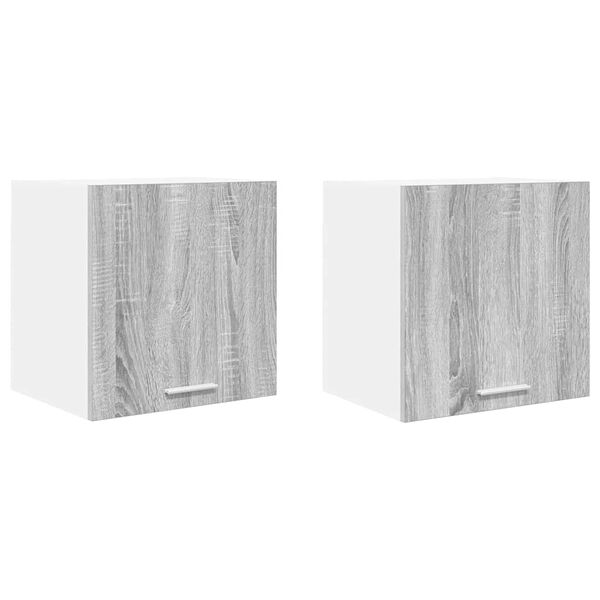 vidaXL Viseći ormarić 2 pcs Siva Sonoma i bijela 40 x 31 x 40 cm