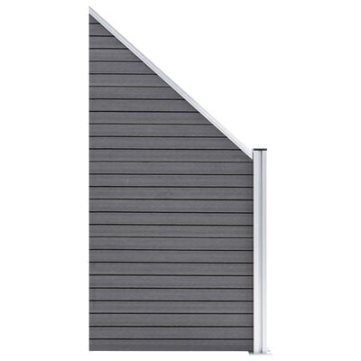 vidaXL Set WPC ograda 7 kvadratnih + 1 kosa 1311 x 186 cm sivi