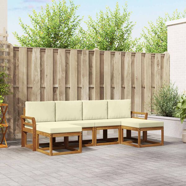 vidaXL Set vanjskih sofa s jastukom 6 pcs Prirodna i krem