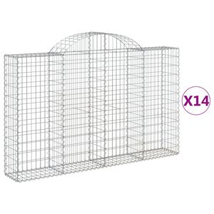 vidaXL Lučne gabionske ko&scaron;are 14kom 200x30x120/140cm pocinčano željezo