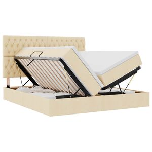 vidaXL Krevet s od storage s uzglavljem Krema 180 x 200 cm Tkanina