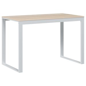 vidaXL Stol za računalo bijeli i boja hrasta 110x60x73 cm od iverice