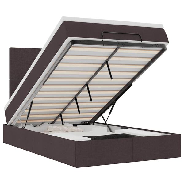 vidaXL Otomanski krevet s madracem tamnosmeđi 120x200 cm tkanine