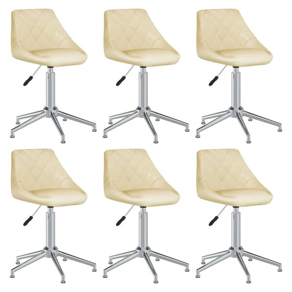 vidaXL Okretne blagovaonske stolice 6 kom krem od umjetne kože