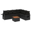 vidaXL 7-dijelni set vrtnih sofa od poliratana s jastucima crni
