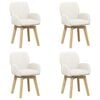 vidaXL Okretne blagovaonske stolice 4 pcs Boucl&eacute; Krem 54 x 58 x 87 cm