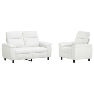 vidaXL Set sofe 2 pcs Bijela Tkanina