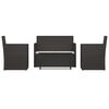 vidaXL 4-dijelna vanjska garnitura od poliratana s jastucima crna